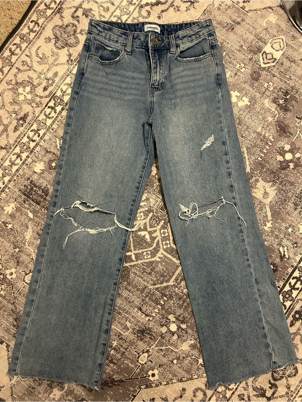 RSQ Light Blue Distressed Straight Leg Jeans